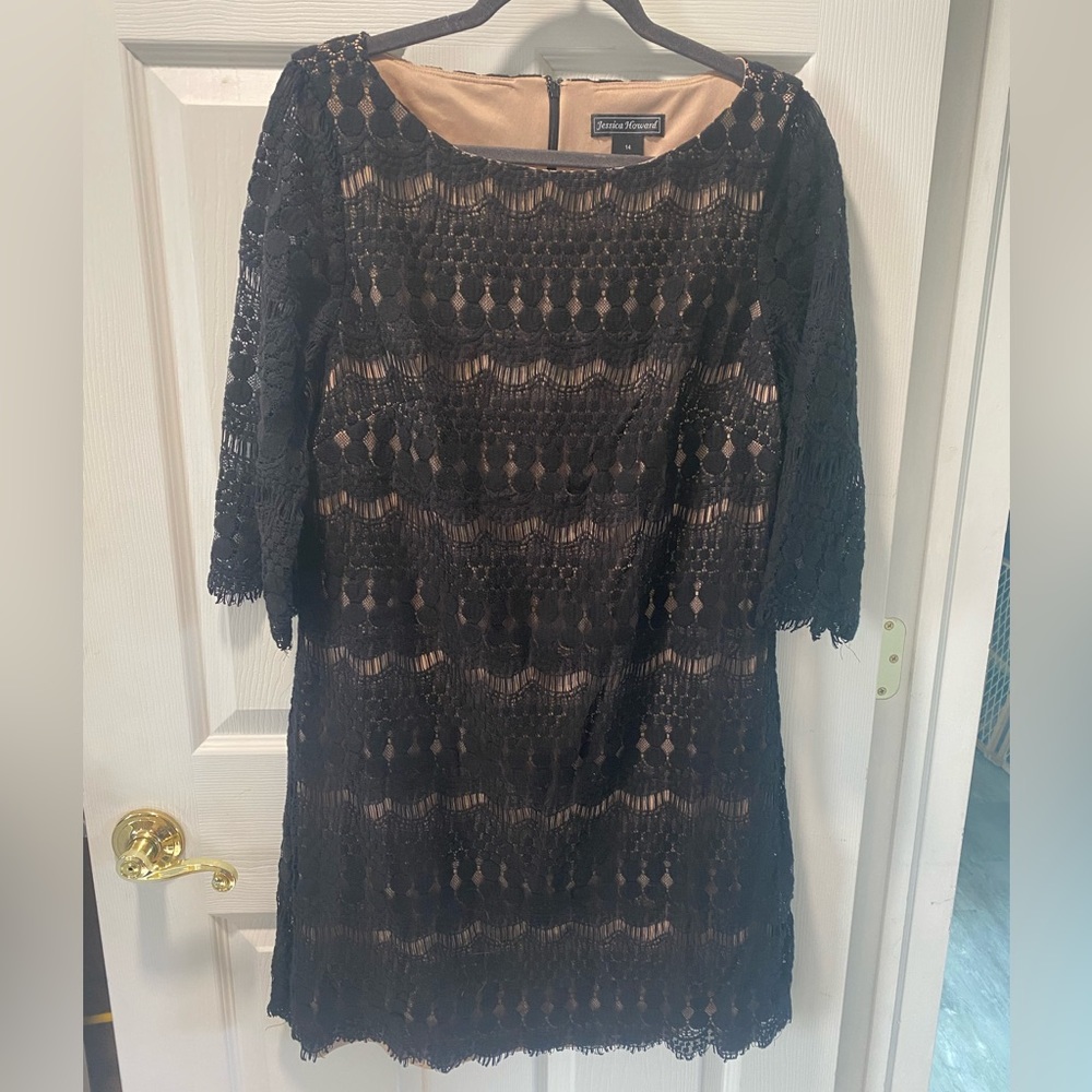 Jessica Howard Black Lace Dress